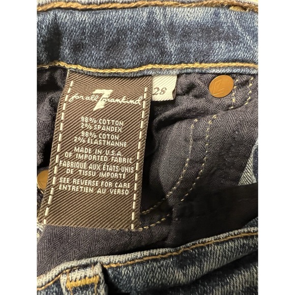 7 For All Mankind Jeans Womens 28 Blue The Skinny Stretch Mid-Rise Dark Wash USA - Picture 6 of 6